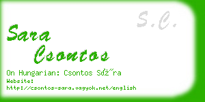 sara csontos business card